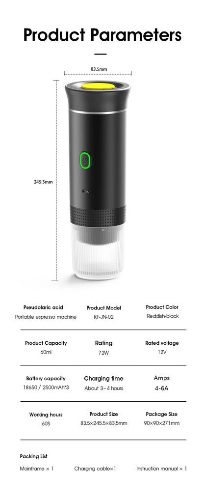 BrewMate Go - Portable Electric Espresso Maker for Home, Car & Outdoor - My Store
