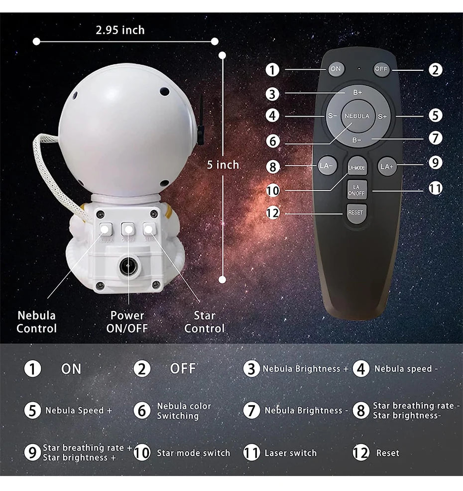 Astronaut Galaxy Star Projector Lamp - My Store